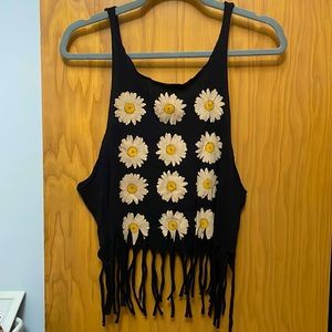 Fun summery stringy sunflower top